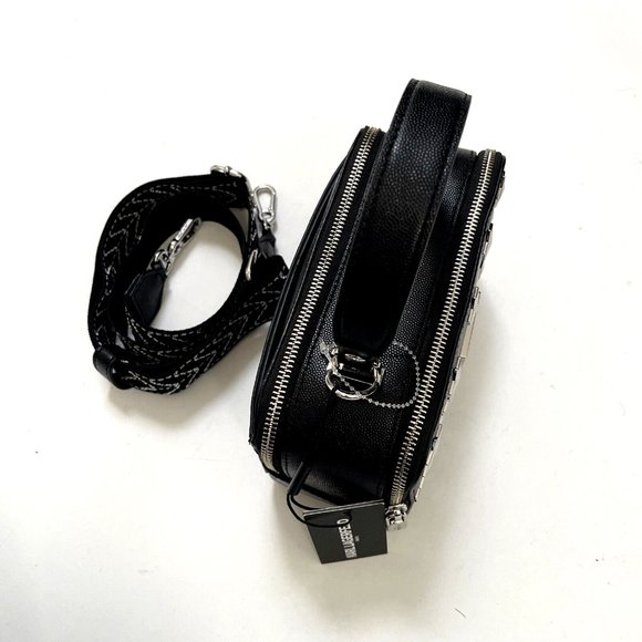 KARL LAGERFELD Paris Simone Star Studded Crossbody Top Handle Black Rhinestone - Picture 8 of 10